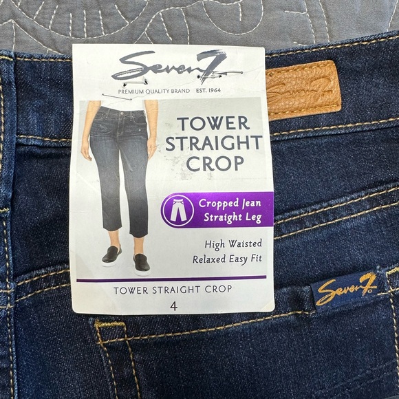 Seven7 Women’s Blue Tower Straight Crop Jeans NWT Size 4 - Picture 5 of 11